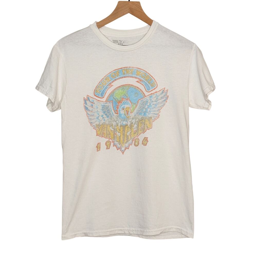 Van Halen 1984 Tour Of The World Graphic‎ Tee Shirt Womans S  Rock Band Retro